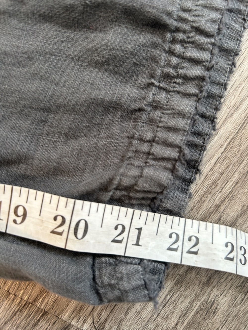 Anthro Cloth & Stone Linen Wide Leg Cropped Pants Raw Hem Paperbag M - Picture 6 of 9